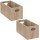 Lot de 2 Boîtes de rangement rectangulaire en MDF - L. 31 x H. 15 cm - Beige effet bois