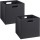 Lot de 2 Boîtes de rangement effet bois en MDF Mix n' modul - L. 31 x l. 31 cm - Gris anthracite
