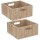 Lot de 2 Boîtes de rangement carrée en MDF - L. 31 x H. 15 cm - Beige, effet bois