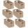 Lot de 6 Boîtes de rangement rectangulaire en MDF - L. 31 x H. 15 cm - Beige effet bois