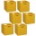 Lot de 6 Boîtes de rangement effet bois en MDF Mix n' modul - L. 31 x l. 31 cm - Jaune moutarde