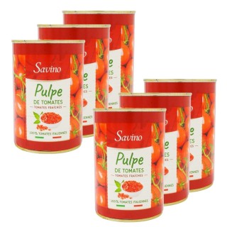 Lot 6x Pulpe de tomate en dés - Boîte 385g
