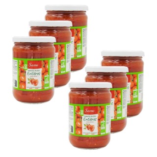 Lot 6x Tomates entières pelées au jus BIO - Bocal 500g