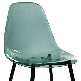 Lot de 4 Chaises scandinave transparentes et pieds en métal - Vert