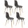 Lot de 4 Chaises scandinave Phenix en polypropylène et métal - Noir