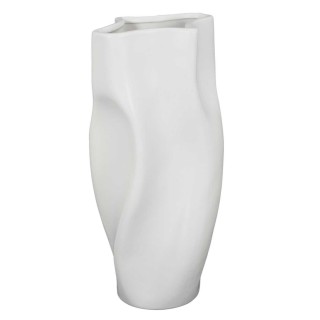 Vase moderne en grès H. 29,50 cm - Blanc