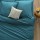 Housse de couette 2 places en coton 240x220cm fermeture boutons - Bleu canard