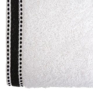 Drap de bain Joia avec liseré 150x100 cm - Blanc et Noir
