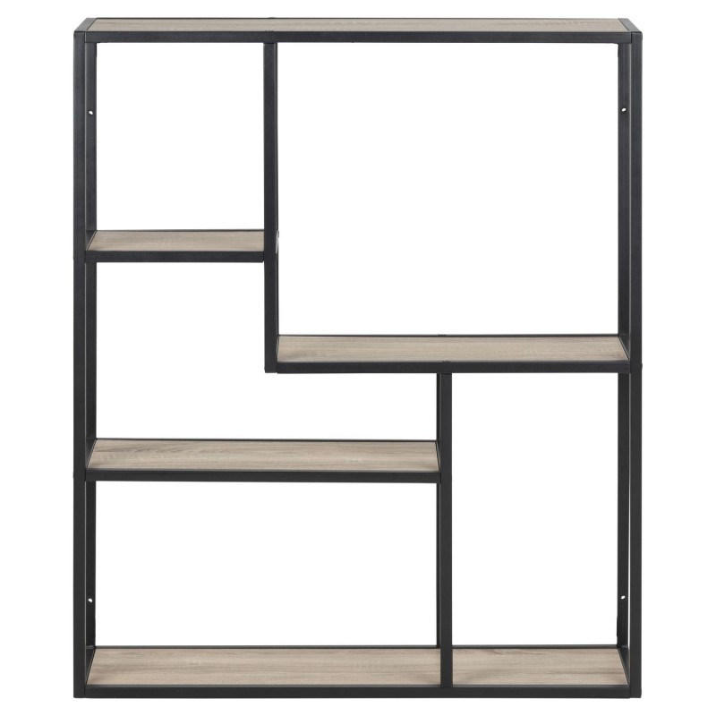 Etagère sur 4 niveaux asymétriques en MDF et métal - Noir et Beige Etagère sur 4 niveaux asymétriques en MDF et métal - Noir et Beige