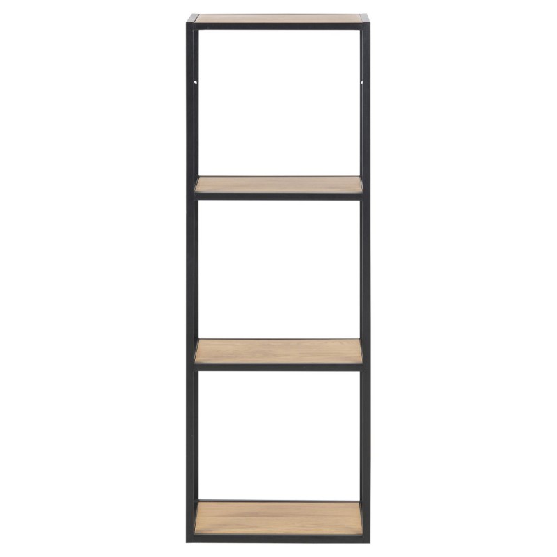 Etagère ajourée sur 3 niveaux en MDF et métal - Noir et Beige Etagère ajourée sur 3 niveaux en MDF et métal - Noir et Beige