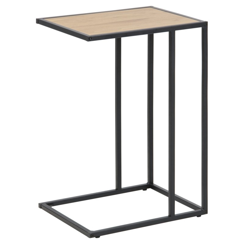 Table d'appoint ou bout de canapé en MDF et métal - Beige et Noir Table d'appoint ou bout de canapé en MDF et métal - Beige et Noir