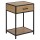 Table de chevet ou d'appoint 1 étagère et un tiroir en MDF et métal - Marron et Noir