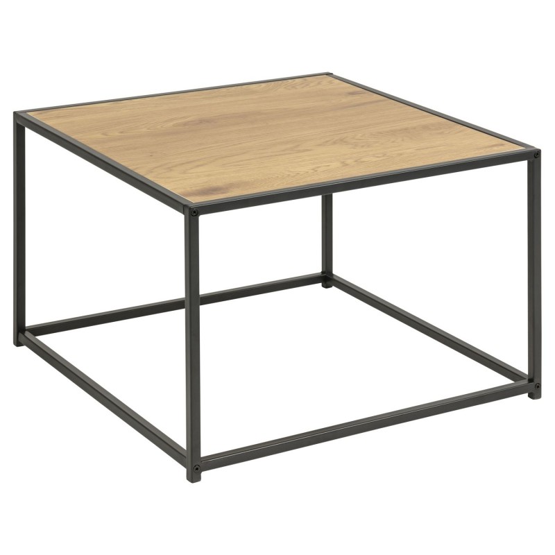 Table basse carré en MDF et métal - Beige et Noir Table basse carré en MDF et métal - Beige et Noir