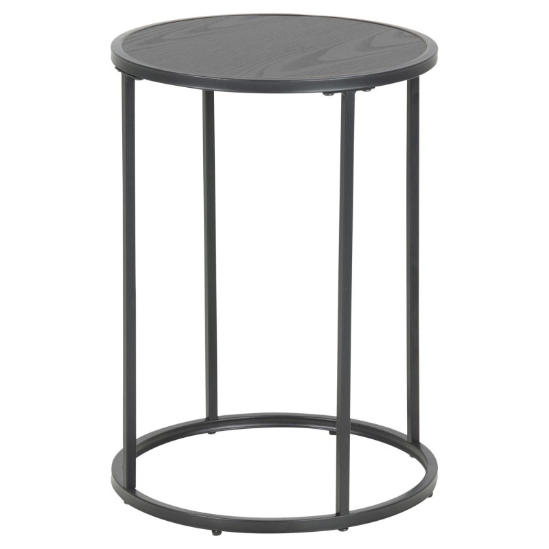 Table d'appoint ou bout de canapé rond en MDF et métal Diam.45cm - Noir Table d'appoint ou bout de canapé rond en MDF et métal Diam.45cm - Noir