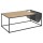 Table basse rectangulaire avec range magazine en MDF et métal - Beige et Noir