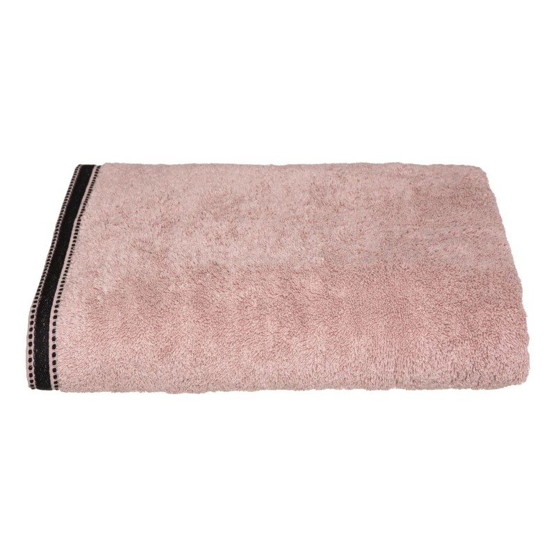 Drap de bain Joia avec liseré 150x100 cm - Rose et Noir