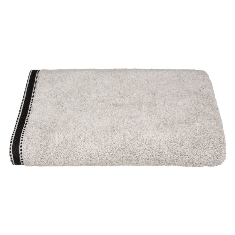 Drap de bain Joia avec liseré 150x100 cm - Beige et Noir