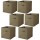 Lot de 6 cubes de rangement pliables en polypropylène avec poignée - 30x30x30cm - Vert Olive