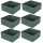 Lot de 6 boites de rangement pliables en tissus avec poignée - 30x30x15cm - Vert Romarin