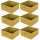 Lot de 6 boites de rangement pliables en tissus avec poignée - 30x30x15cm - Jaune Ananas