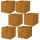 Lot de 6 cubes de rangement pliables en polypropylène avec poignée - 30x30x30cm - Jaune Ambre