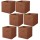 Lot de 6 cubes de rangement pliables en polypropylène avec poignée - 30x30x30cm - Rouge Brique