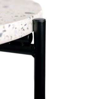 Table d'appoint ou Table gigogne en Terrazzo et Métal H.50 cm - Noir et Blanc