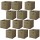 Lot de 12 cubes de rangement pliables en polypropylène avec poignée - 30x30x30cm - Vert Olive