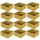 Lot de 12 boites de rangement pliables en tissus avec poignée - 30x30x15cm - Jaune Ananas