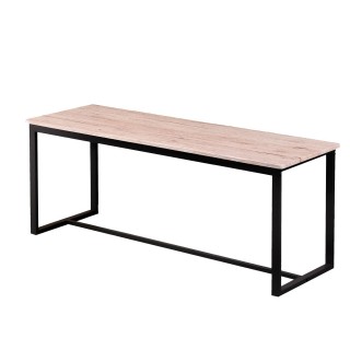 Banc d'intérieur Dock en MDF et Métal - H.45cm x L.120 cm - Beige et Noir