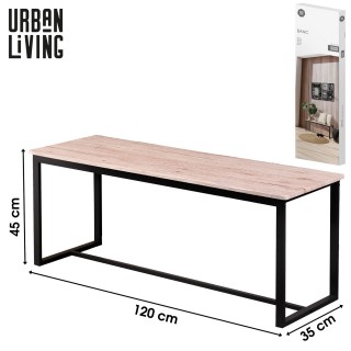 Banc d'intérieur Dock en MDF et Métal - H.45cm x L.120 cm - Beige et Noir