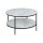 Table basse ronde effet marbre en verre et métal 2 niveaux - L.80 cm x H. 45 cm - Noir et blanc