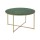Table basse ronde effet marbre en verre et métal - L.80 cm x H. 45 cm - Vert et Doré