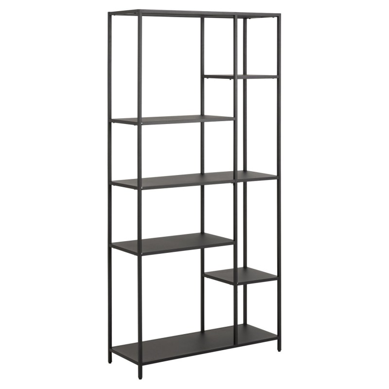 Bibliothèque 5 niveaux asymétrique en Métal - H.165 cm - Noir