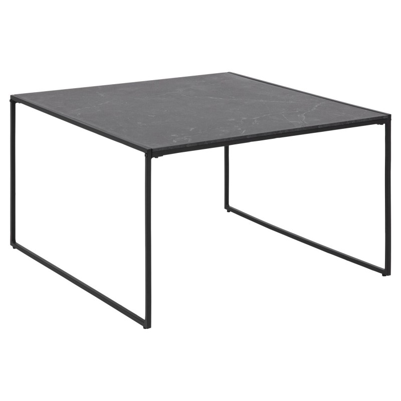Table basse carré en mélaminé et métal - L.80 cm x H. 48 cm - Noir Table basse carré en mélaminé et métal - L.80 cm x H. 48 cm - Noir