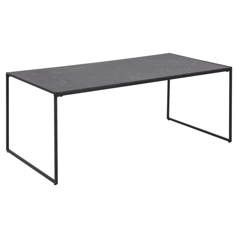 Table basse rectangulaire en mélaminé et métal - L.120 cm x H. 48 cm - Noir Table basse rectangulaire en mélaminé et métal - L.120 cm x H. 48 cm - Noir
