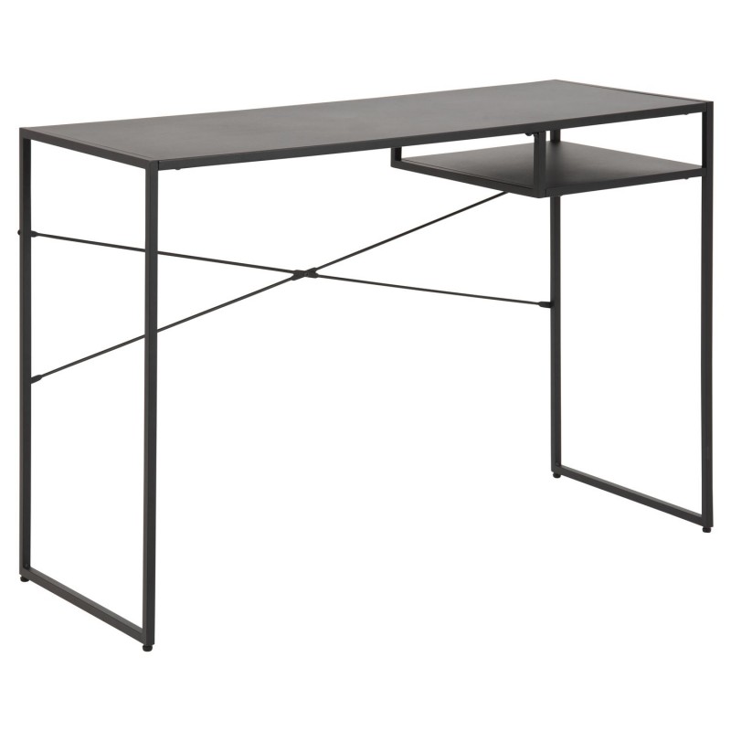 Bureau 1 tablette de rangement en Métal - Noir