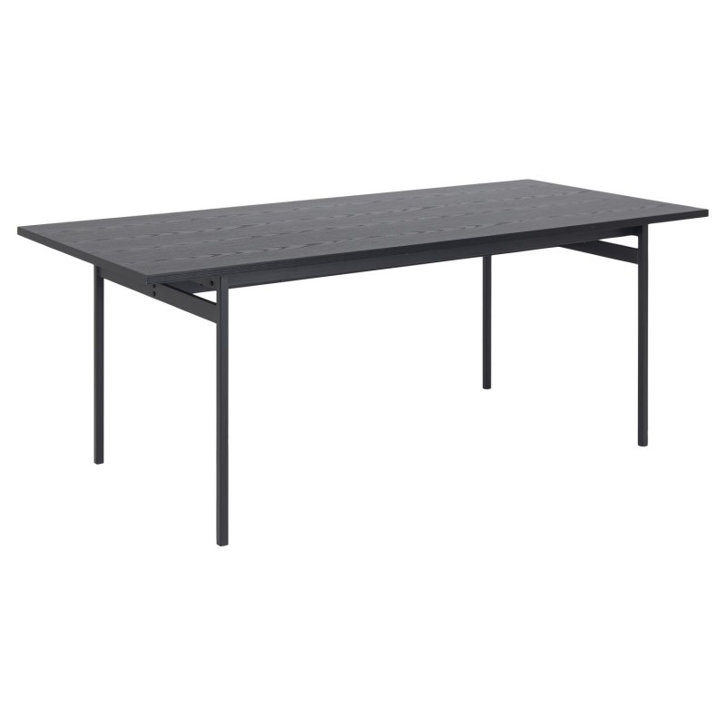 Table à manger en mélaminé et Métal 4 à 6 convives - L. 200 cm - Noir