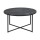 Table basse ronde effet marbre en verre et métal - L.80 cm x H. 45 cm - Noir