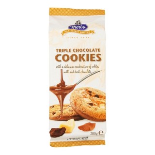 Lot 12x Cookies triple chocolat - Paquet 200g