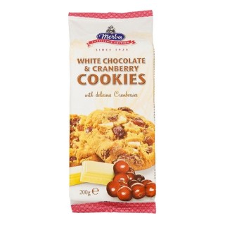 Lot 6x Cookies chocolat blanc & cranberries - Paquet 200g