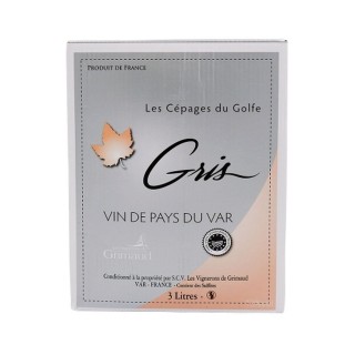 Lot 8x Vin rosé Gris- IGP - Var - Bib 3L