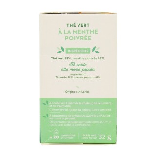 Thé vert à la menthe - 20 sachets - Boîte 32g