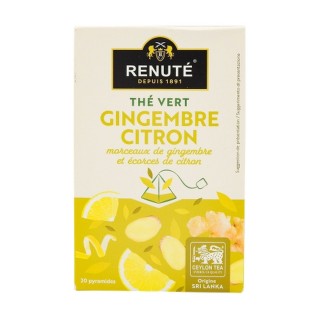Lot 5x Thé vert gingembre et citron - 20 sachets - Boîte 32g