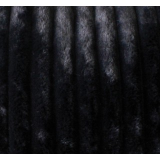 Plaid SELA effet fourrure côtélée et flanelle - 150 x 125 cm - Noir