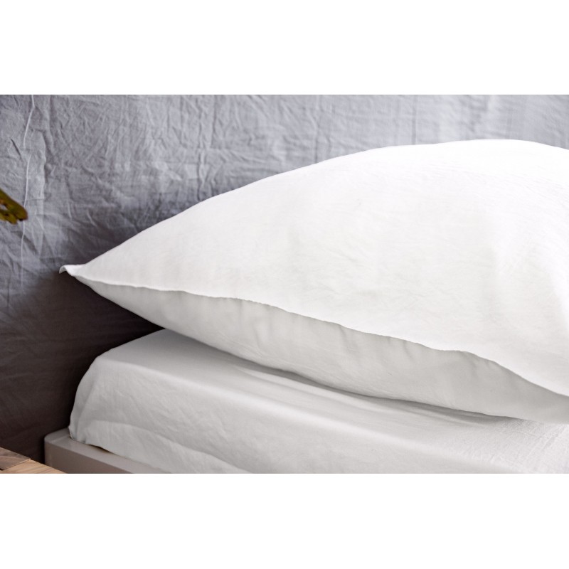Drap housse - 100% microfibre lavée - 140 x 190 cm - Blanc