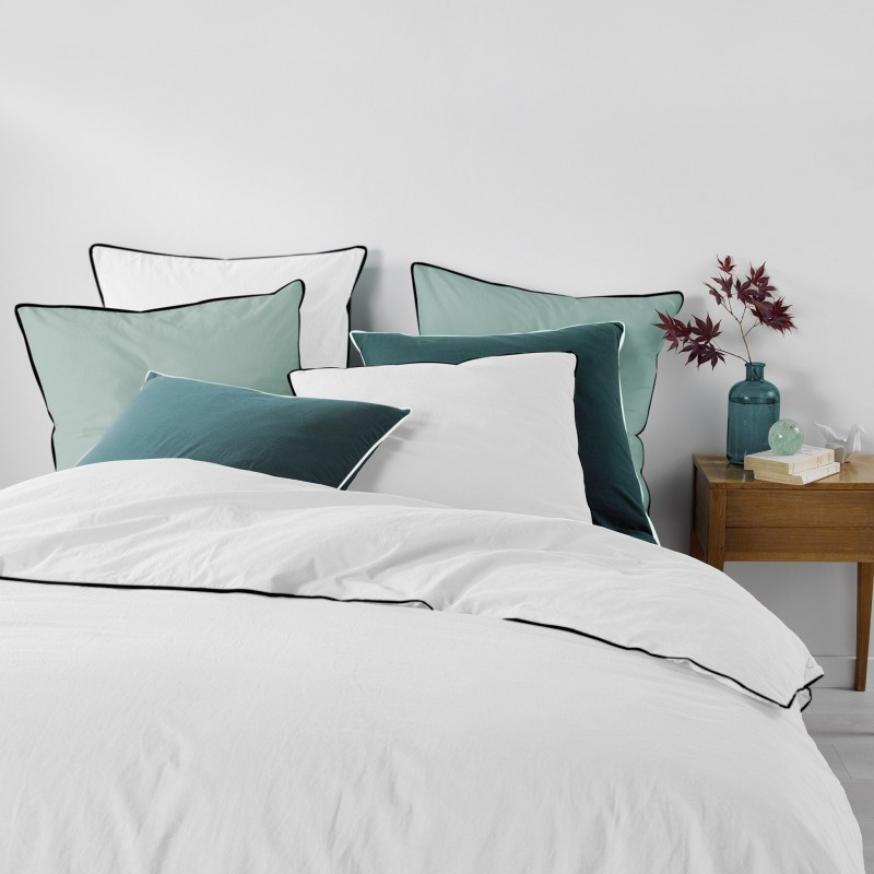 Drap housse GRANA - 100% Coton - 140 x 190 cm - Blanc