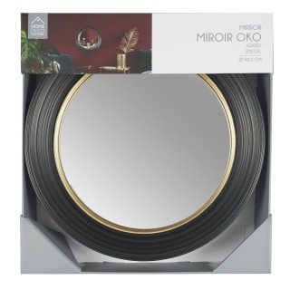Miroir convexe Diam. 40,5 cm - Noir et Doré