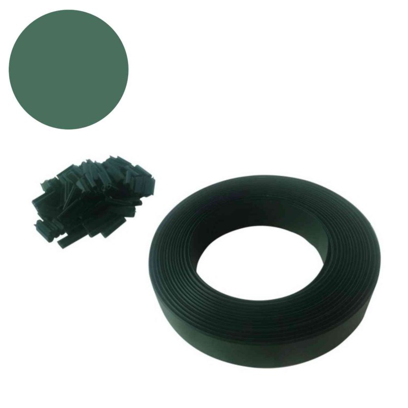 Lamelle occultante avec clip de fixation de 50 m - Vert