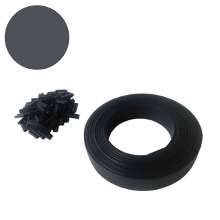 Kit lamelles occultantes en PVC Gris - 50 mètres | Occultation complète pour grillage rigide | Clips inclus